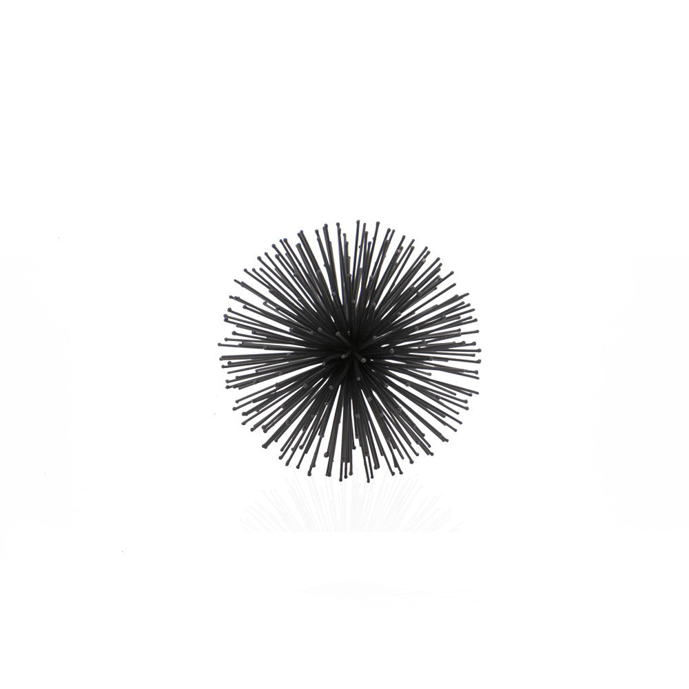 6" Black Iron Decorative Orb Tabletop Sculpture - Home Decor