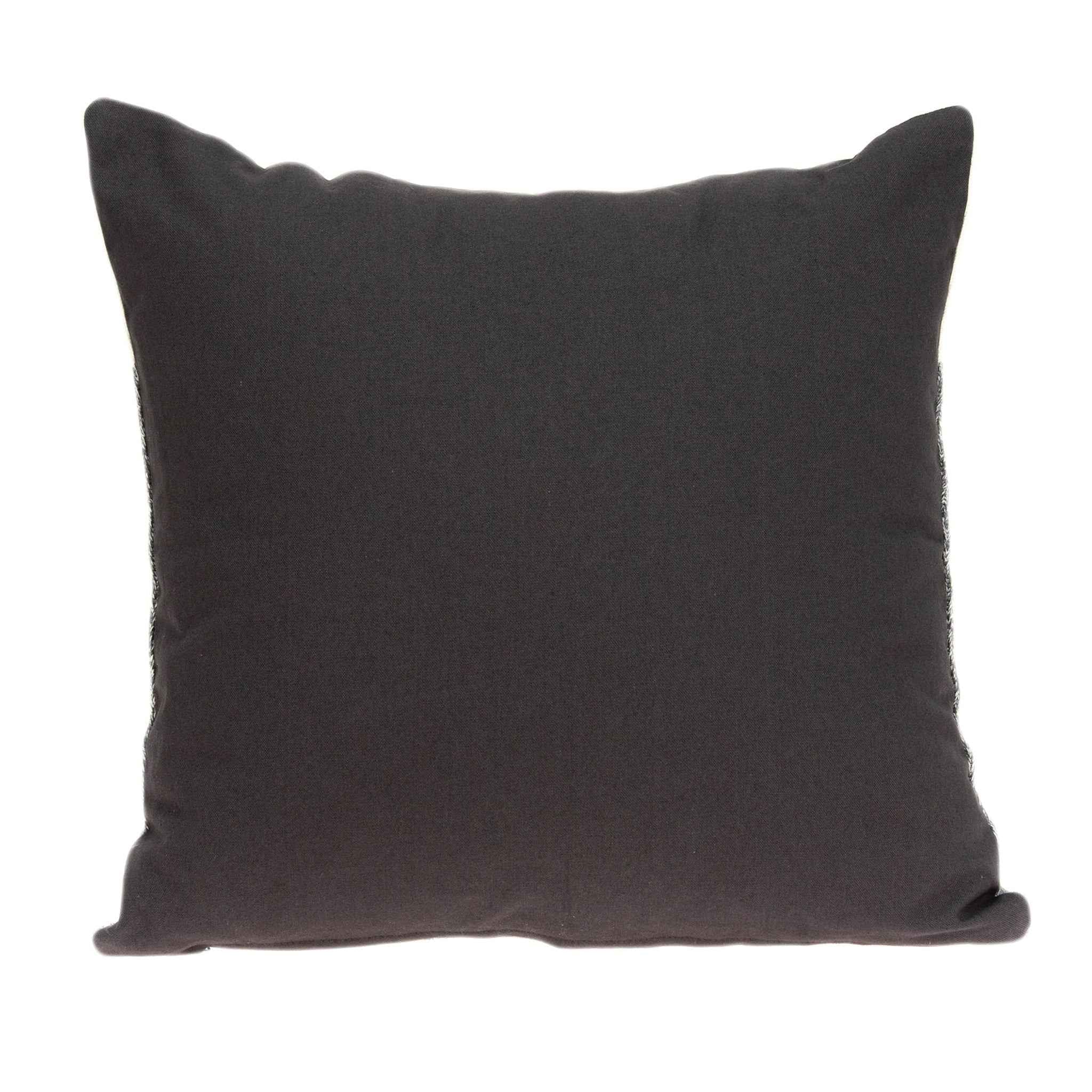 20" X 20" Gray 100% Cotton Zippered Pillow