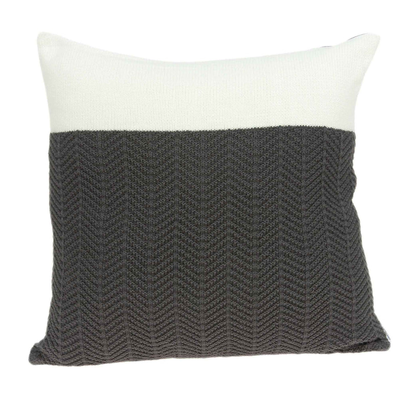 20" X 20" Gray 100% Cotton Zippered Pillow