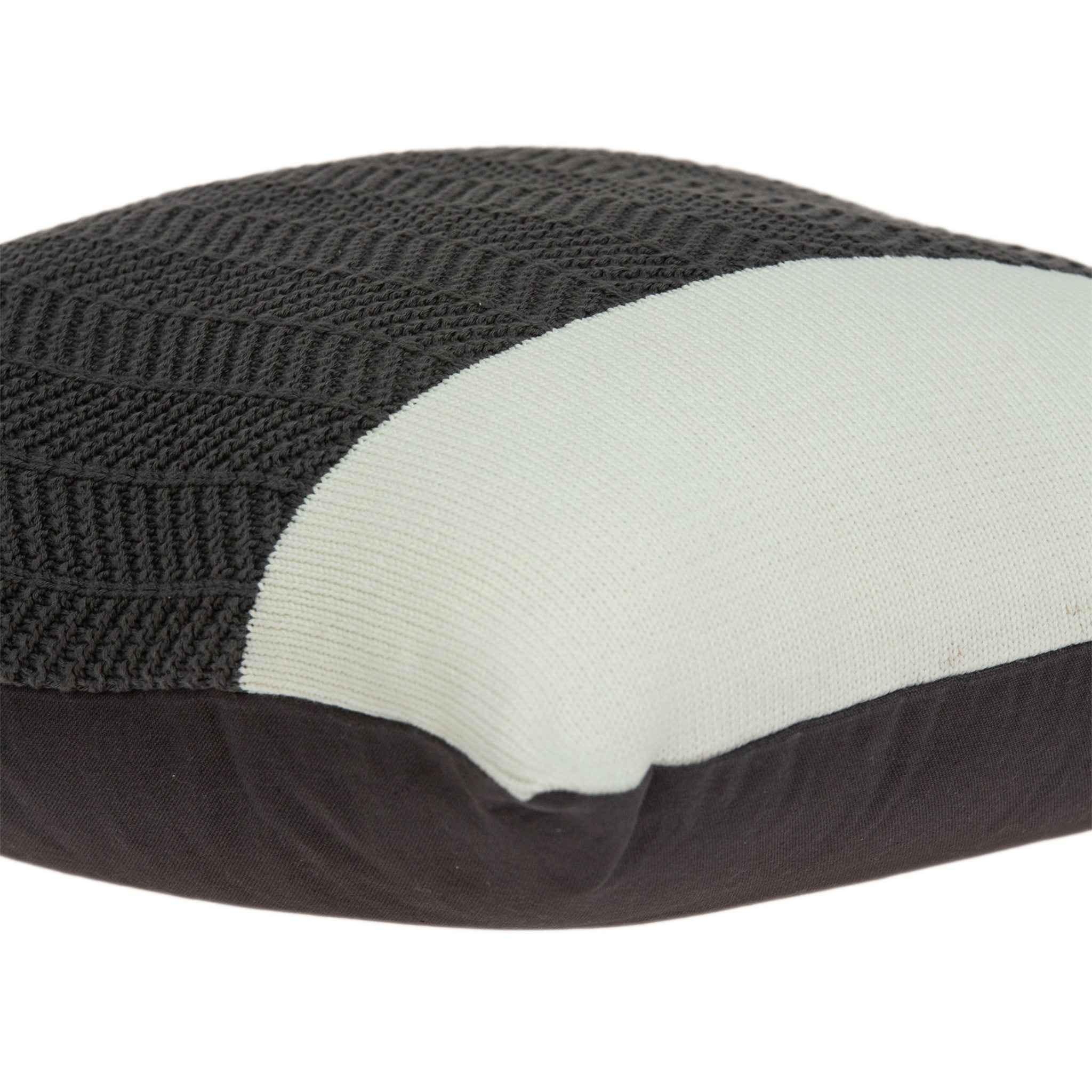 20" X 20" Gray 100% Cotton Zippered Pillow