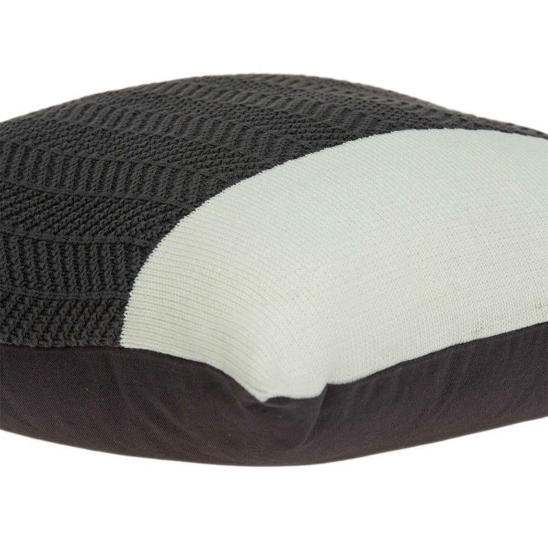 20" X 20" Gray 100% Cotton Zippered Pillow