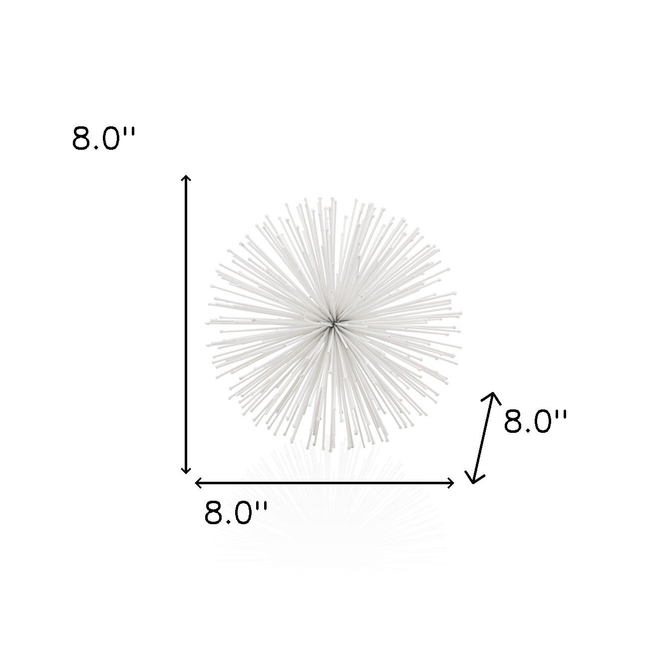 8" White Iron Decorative Orb Tabletop Sculpture - Home Decor
