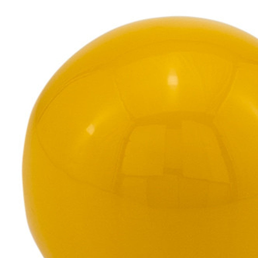Set of Two Yellow Aluminum Decorative Orbs - Home Decor