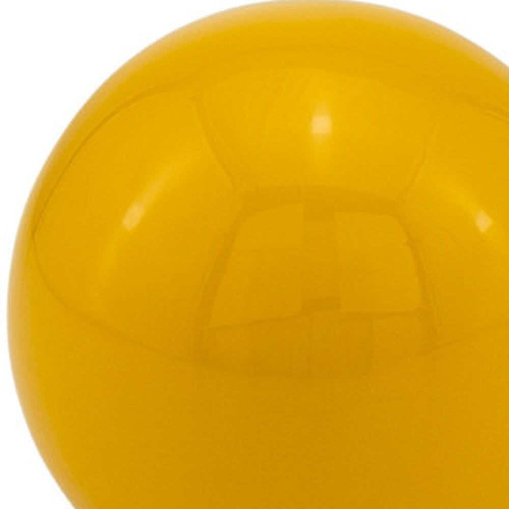 Set of Two Yellow Aluminum Decorative Orbs - Home Decor