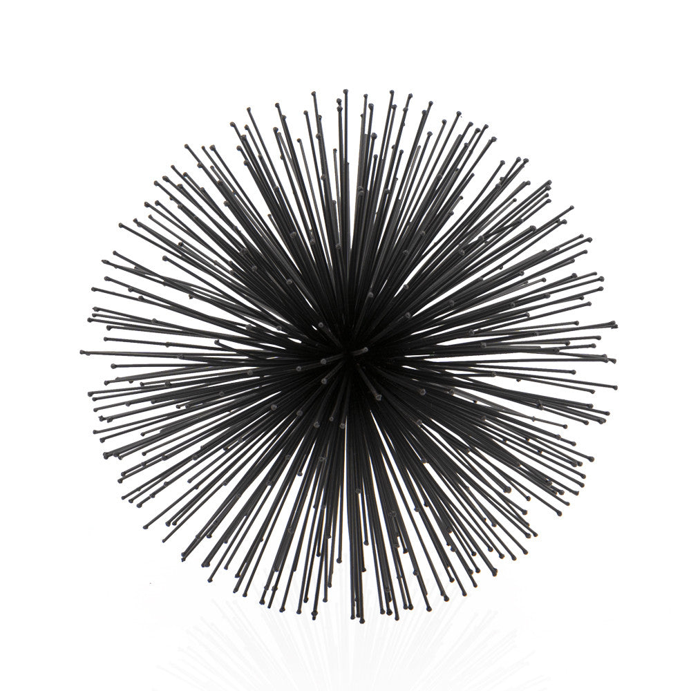 10" Black Iron Decorative Orb Tabletop Sculpture - Home Decor