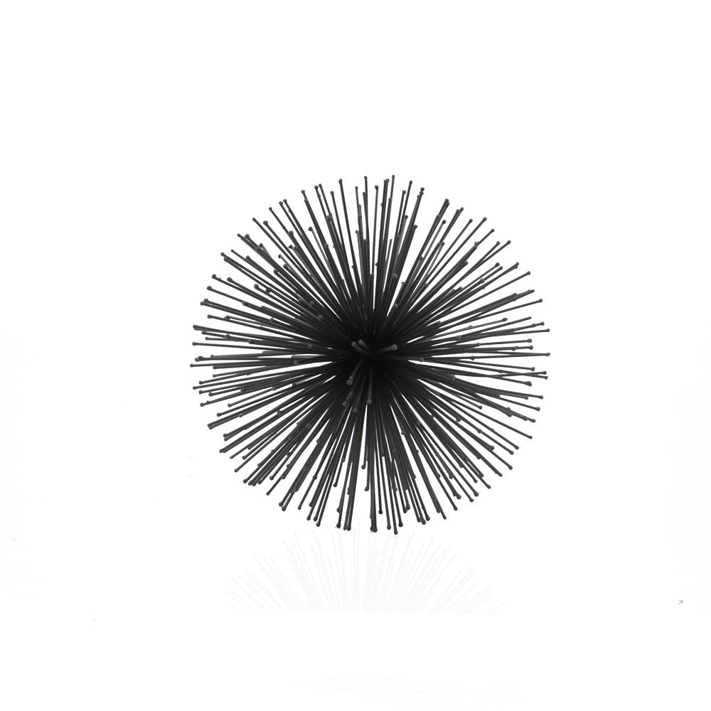 8" Black Iron Decorative Orb Tabletop Sculpture - Home Decor