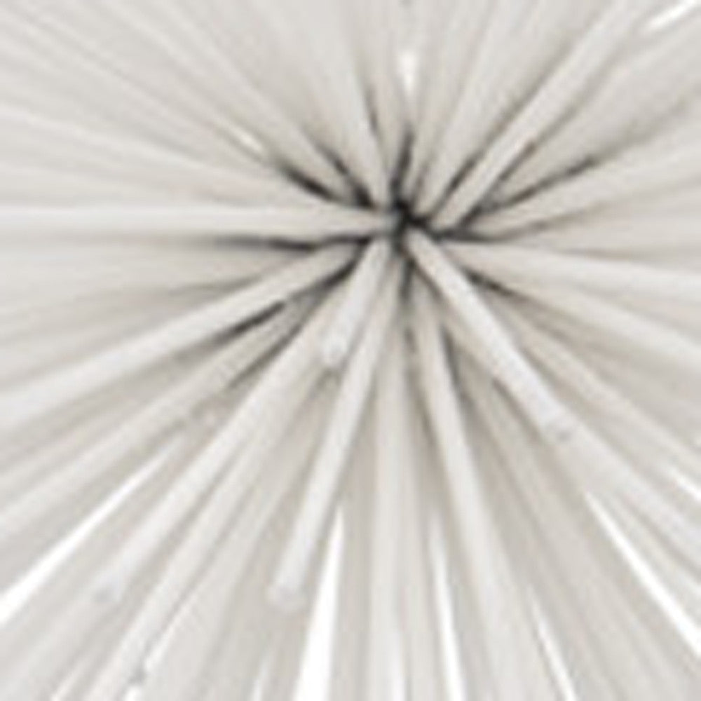 6" White Metal Spiky Sphere - Home Decor