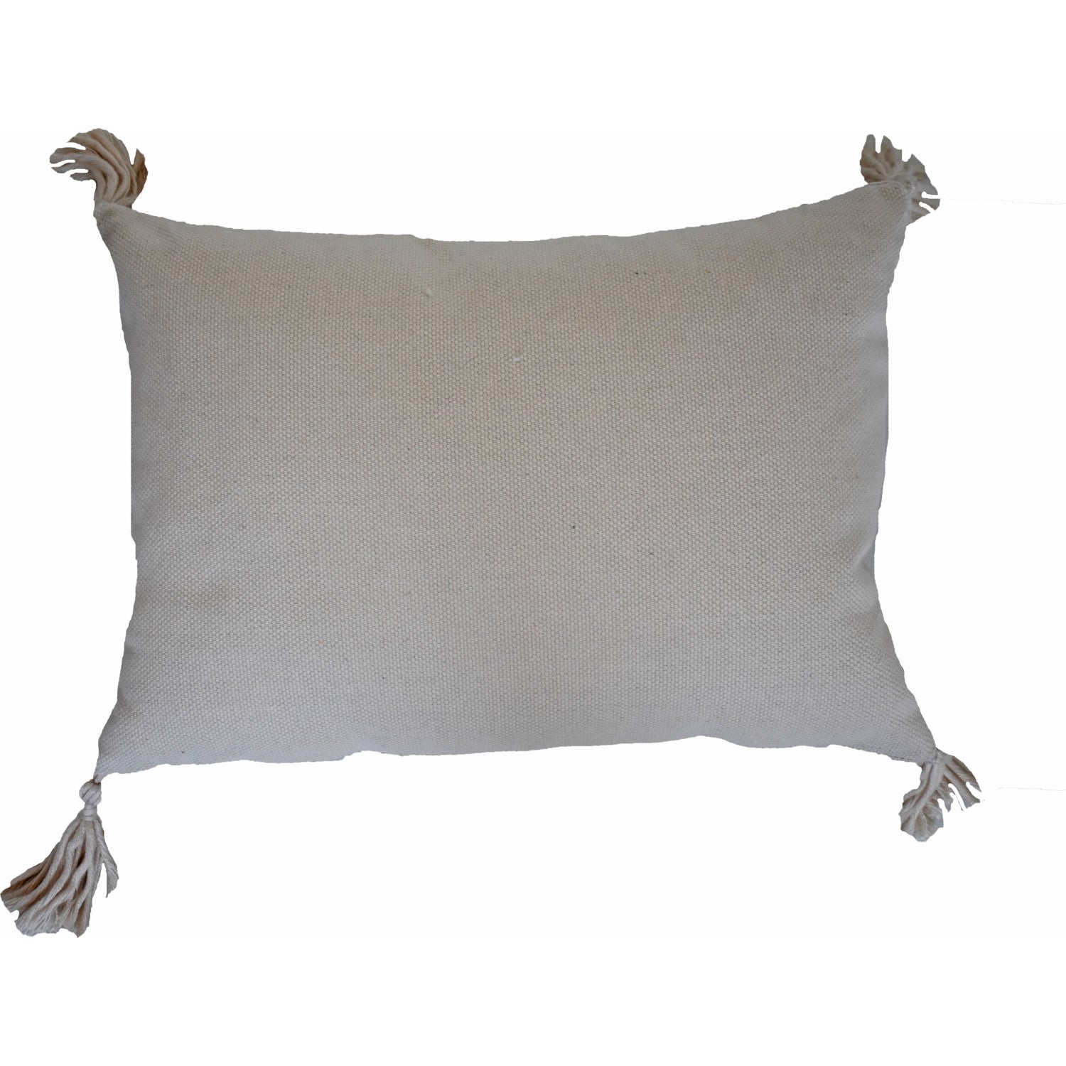 13" X 18" Beige Throw Pillow with Tassels - Home & Garden