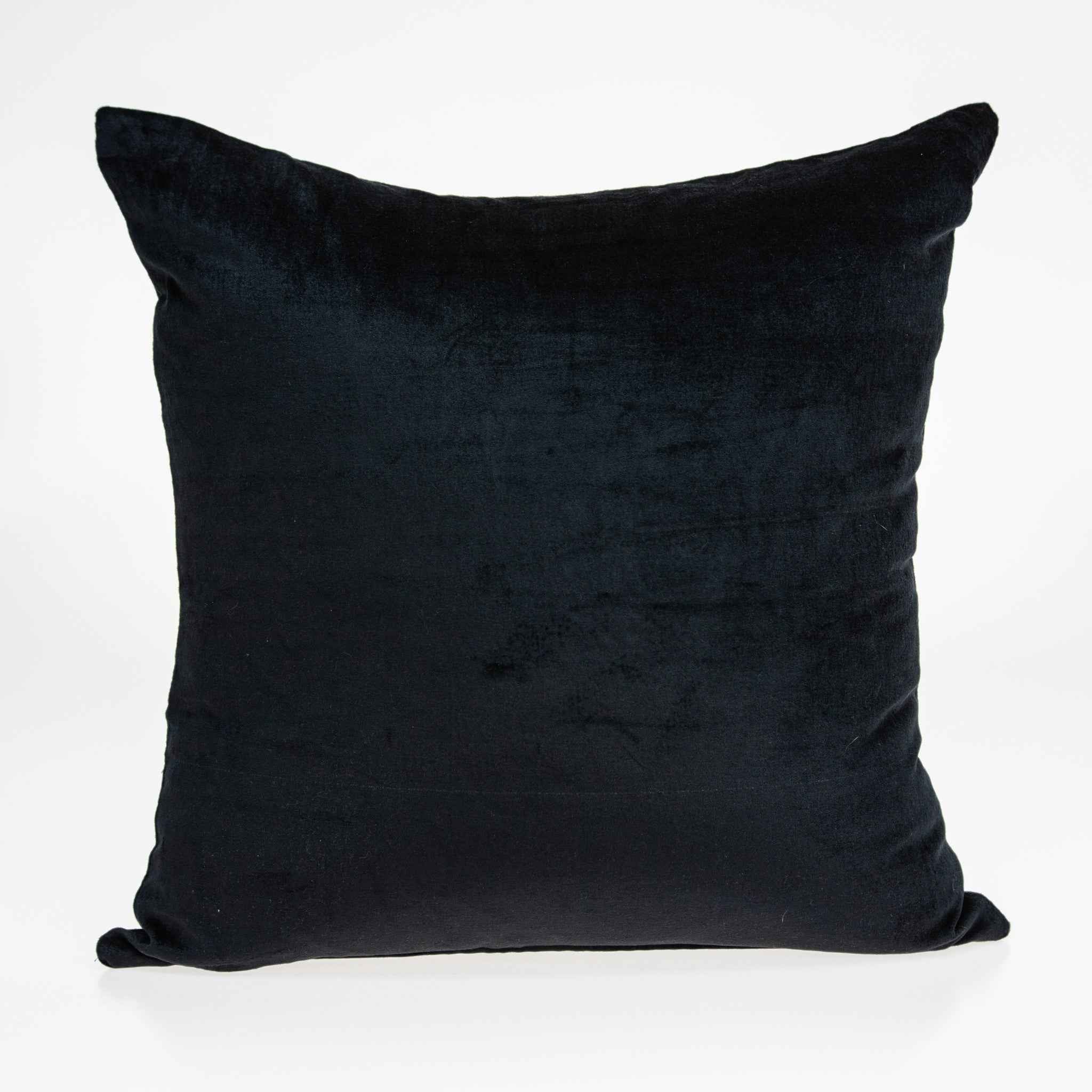 22" Black Cotton Blend Solid Color Throw Pillow