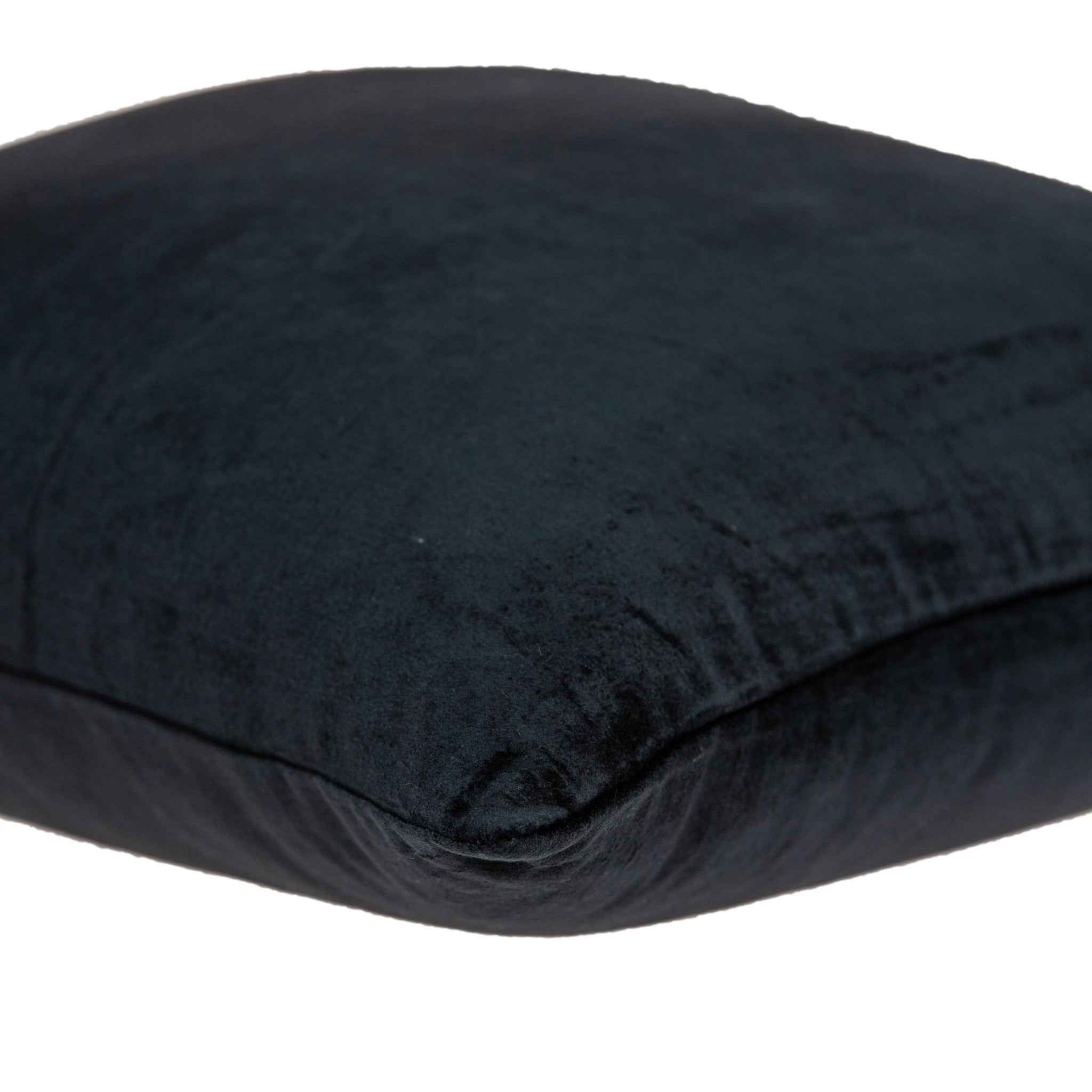 22" Black Cotton Blend Solid Color Throw Pillow