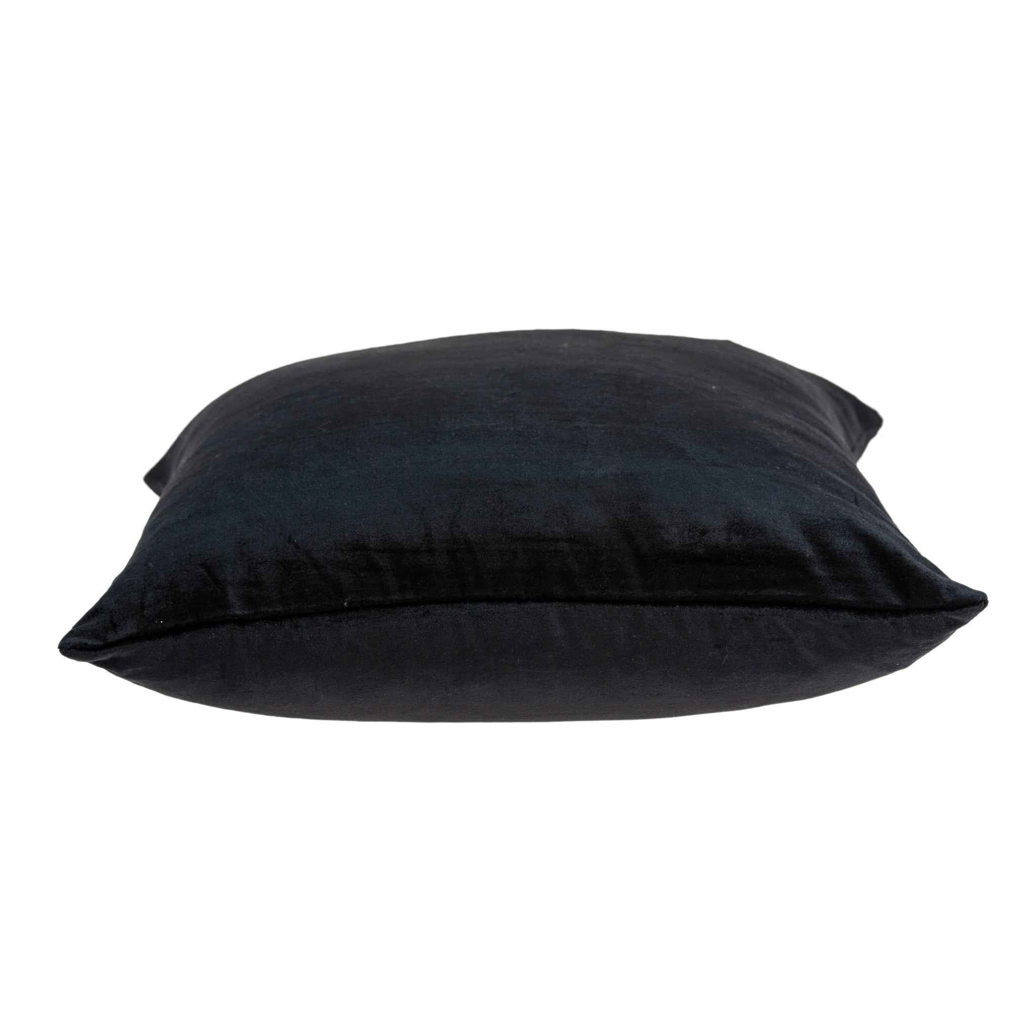 22" Black Cotton Blend Solid Color Throw Pillow