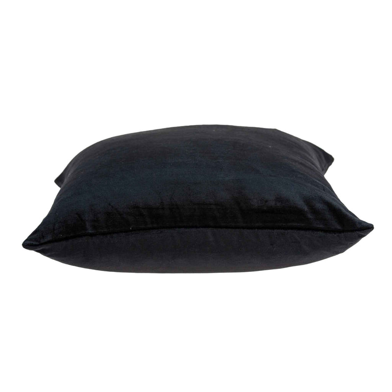 22" Black Cotton Blend Solid Color Throw Pillow