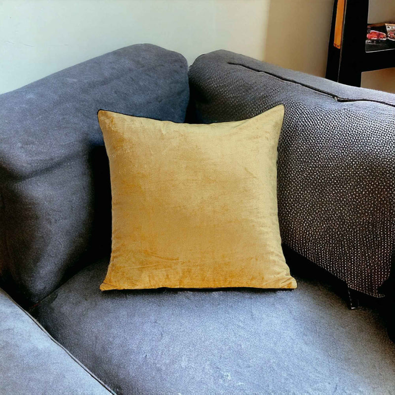22 X 22 Yellow Zippered Cotton Blend Throw Pillow