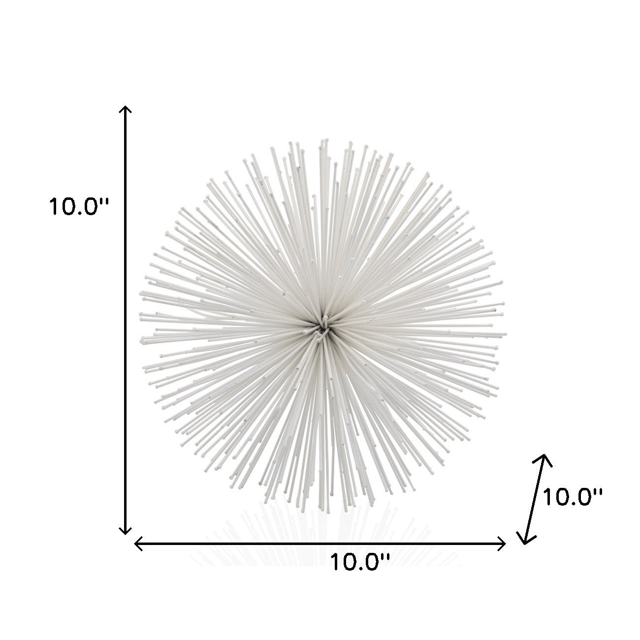 10" White Iron Decorative Orb Tabletop Sculpture - Home Decor