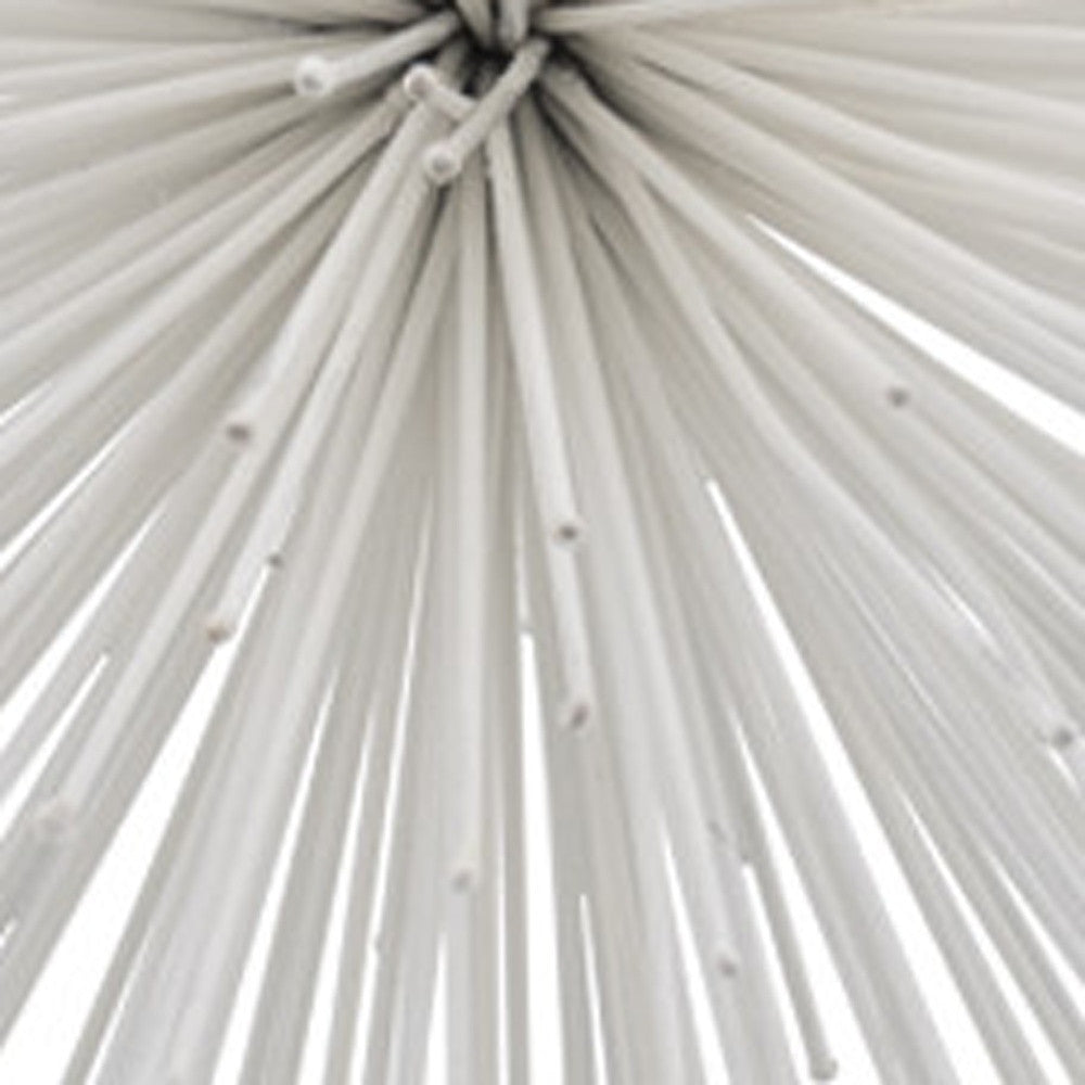10" White Iron Decorative Orb Tabletop Sculpture - Home Decor