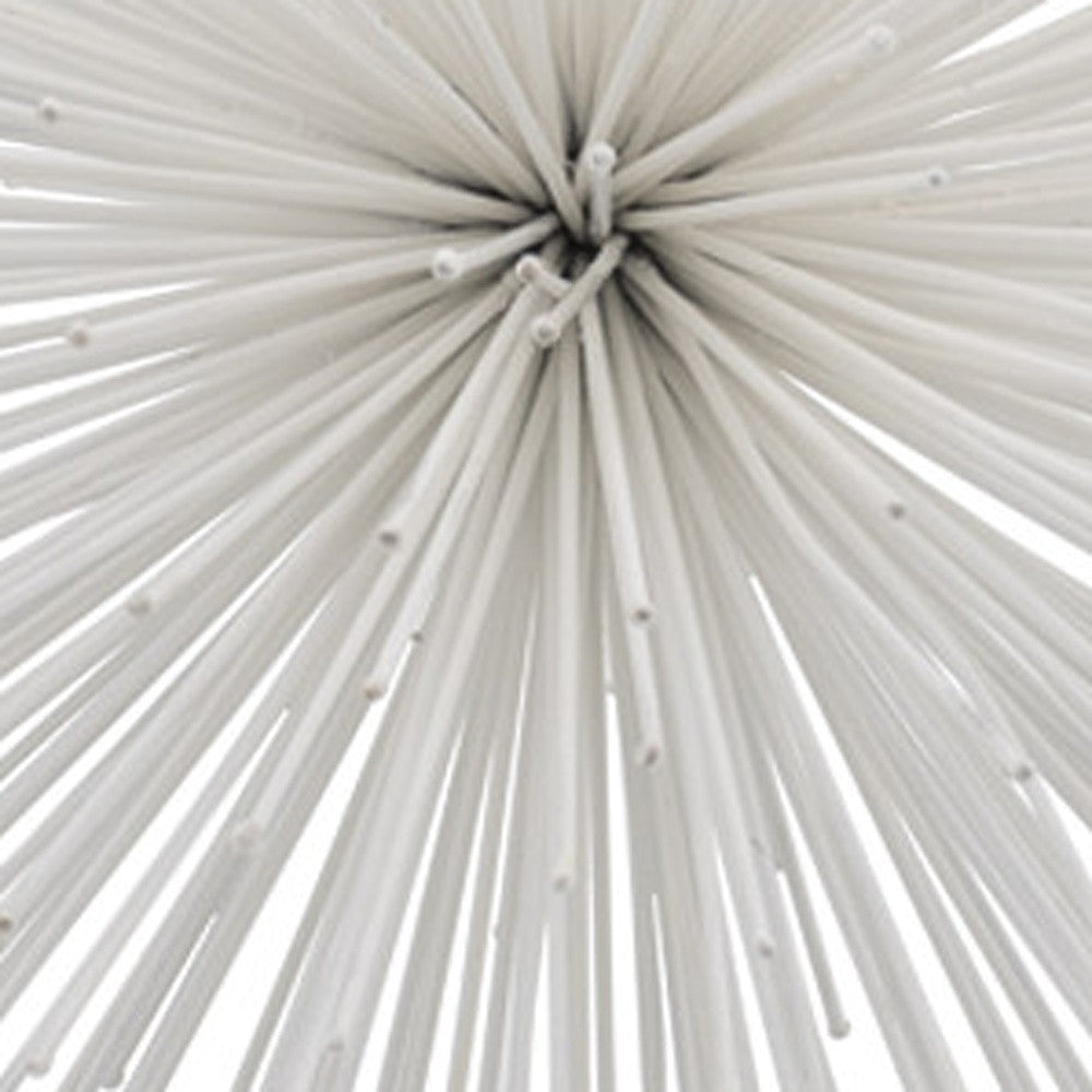 10" White Iron Decorative Orb Tabletop Sculpture - Home Decor