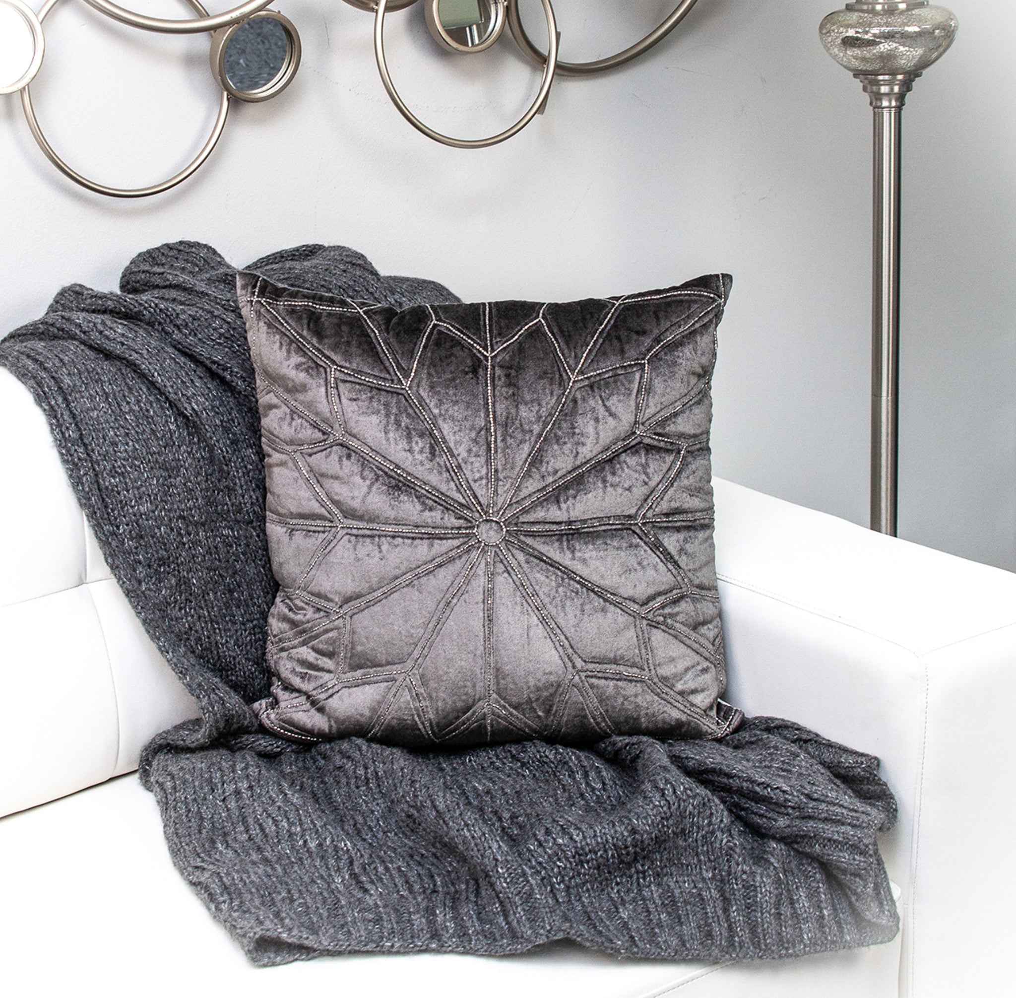 Lolu Gray Throw Pillow