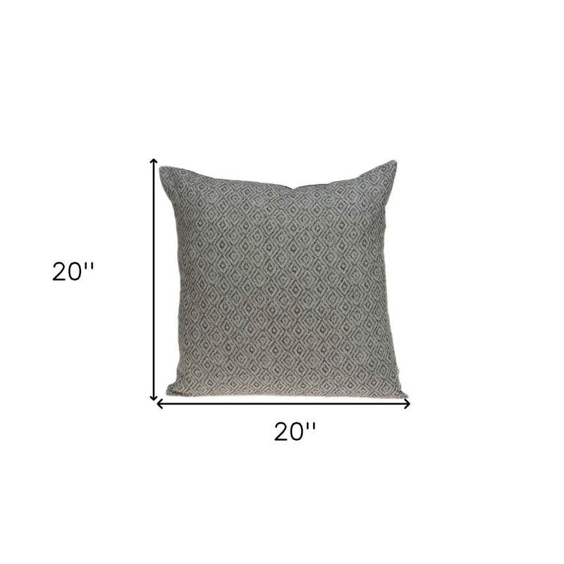 20 X 20 Gray Zippered Cotton Blend Throw Pillow