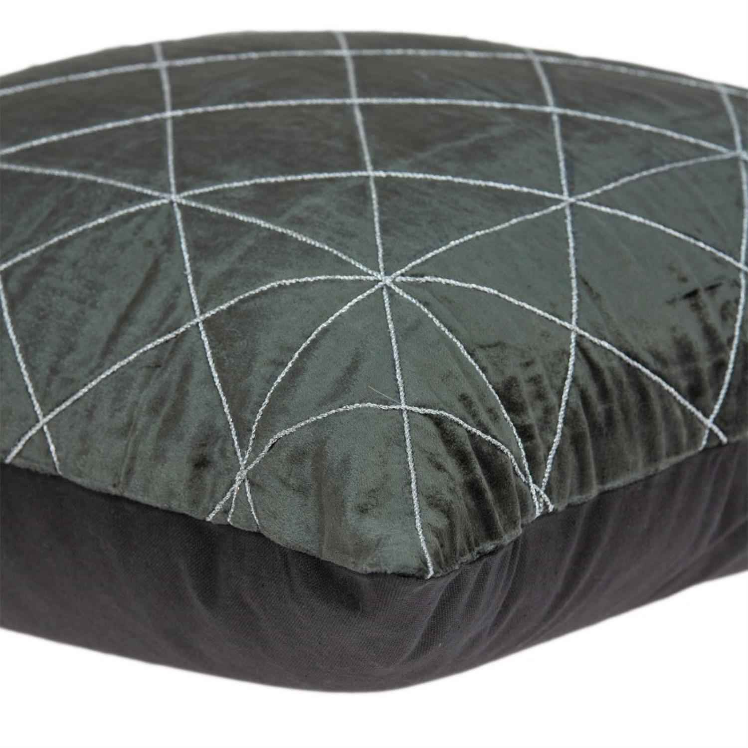 20" X 20" Gray Cotton Blend Zippered Pillow