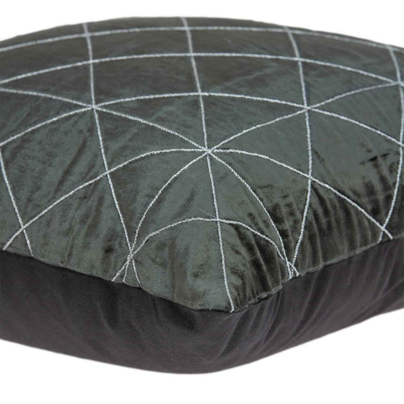 20" X 20" Gray Cotton Blend Zippered Pillow