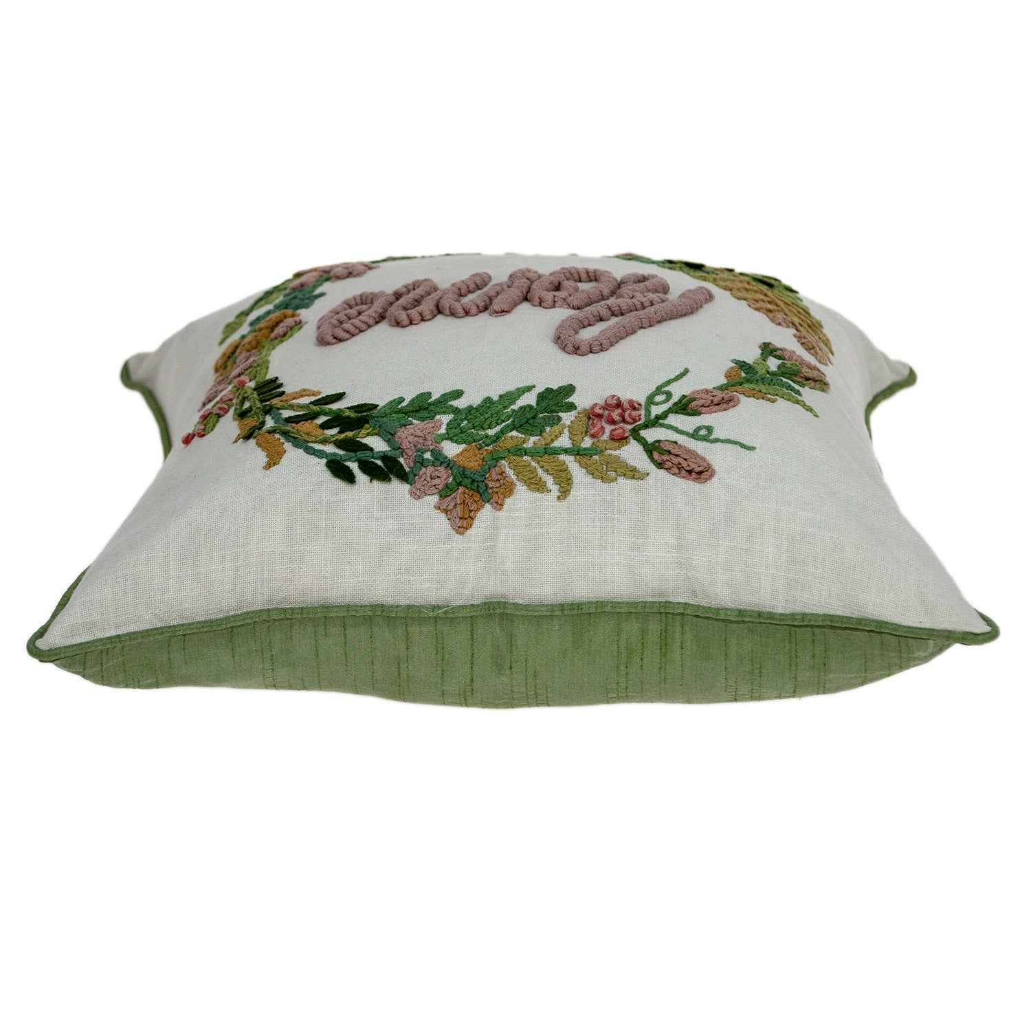 18 X 18 Beige Zippered 100% Cotton Throw Pillow