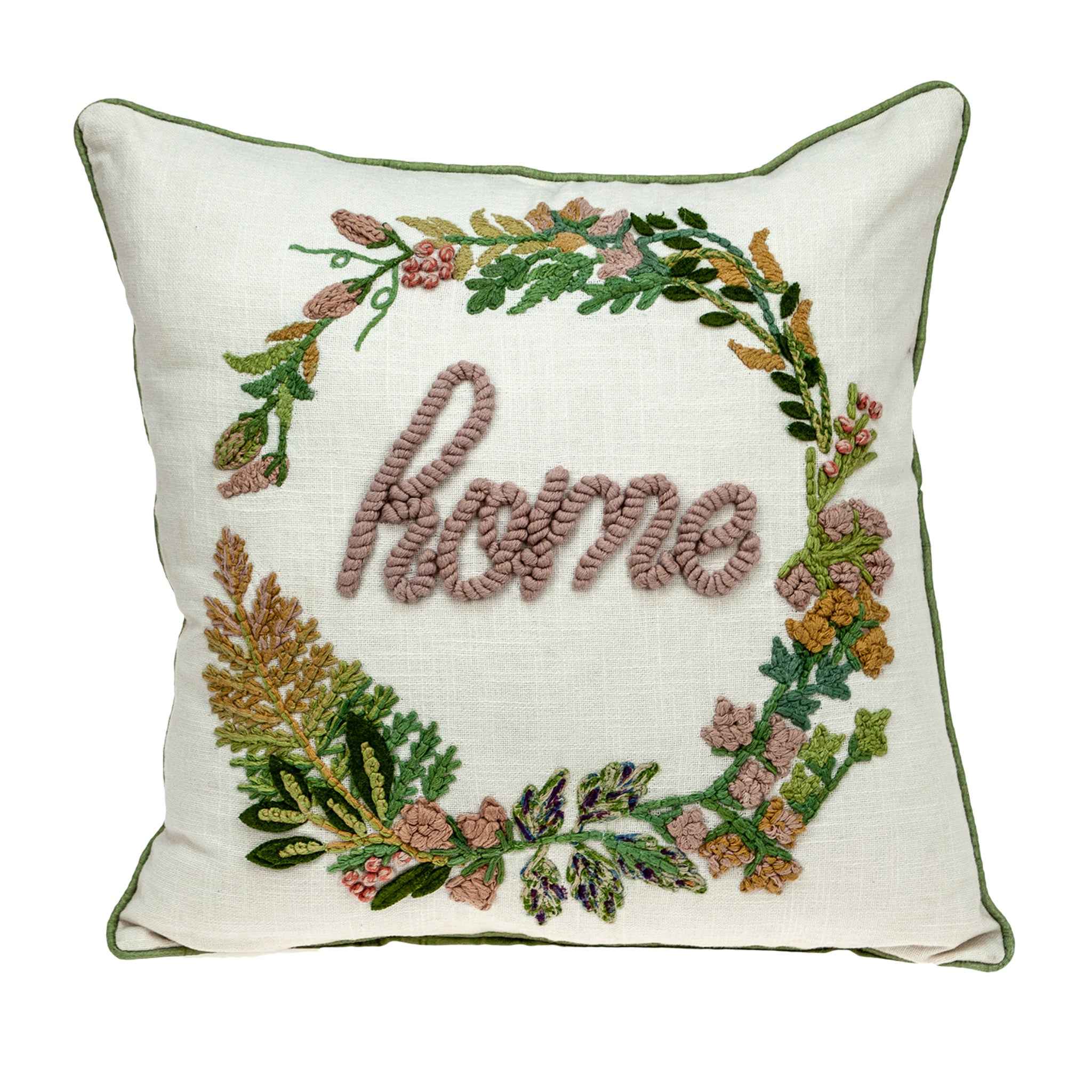 18 X 18 Beige Zippered 100% Cotton Throw Pillow