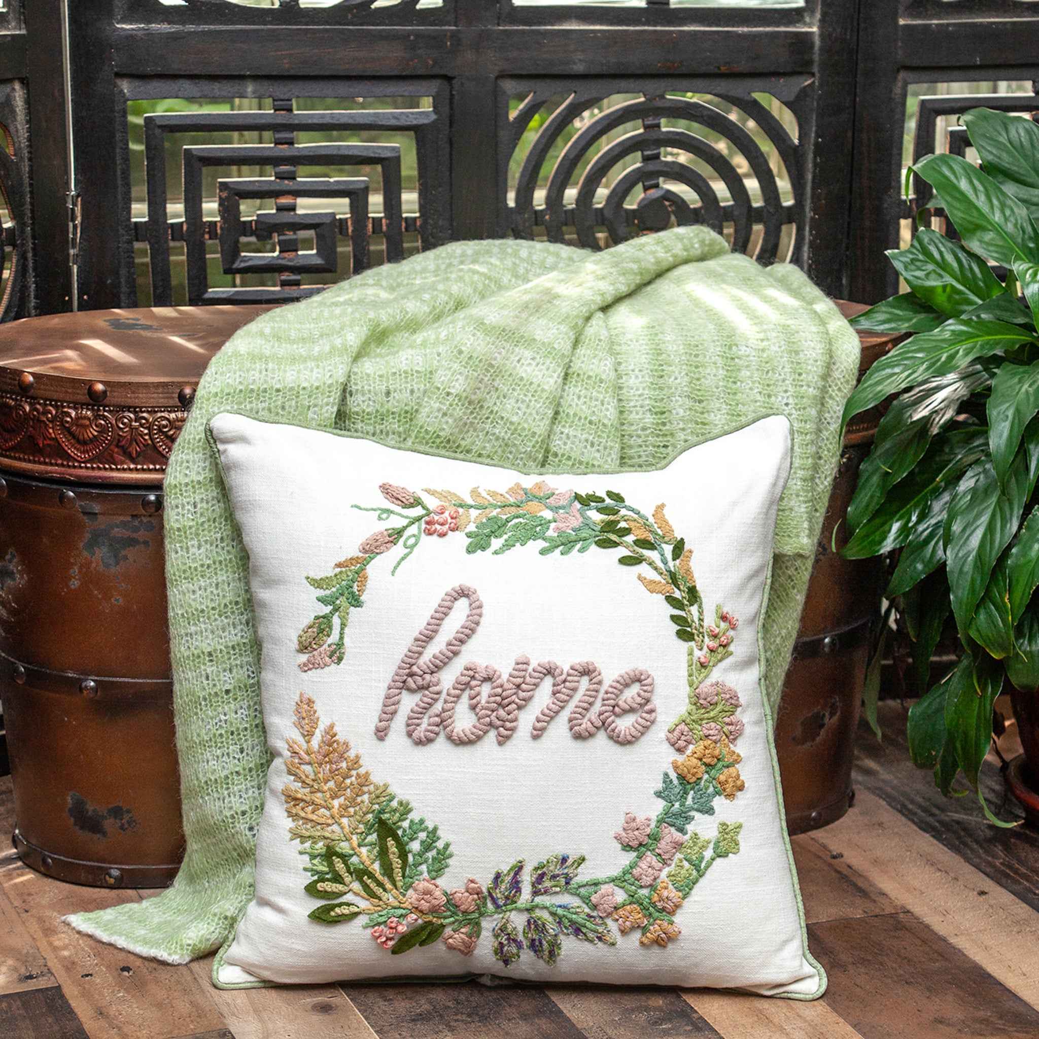 18 X 18 Beige Zippered 100% Cotton Throw Pillow