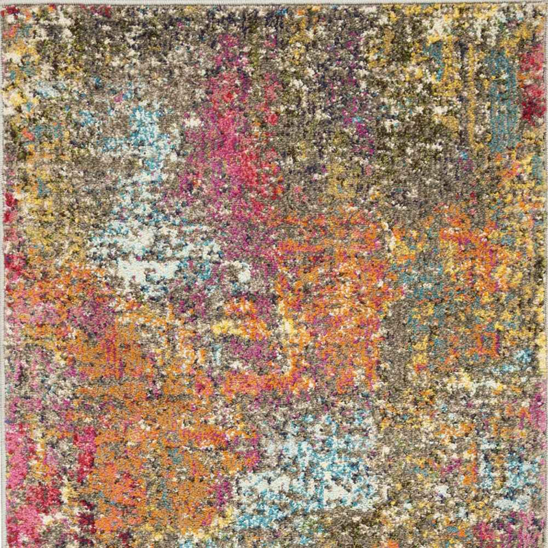2' X 4' Sunset Abstract Power Loom Non Skid Area Rug