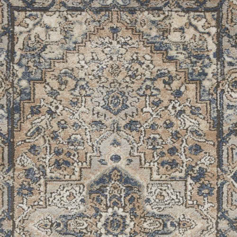 2' X 4' Beige And Grey Oriental Power Loom Non Skid Area Rug