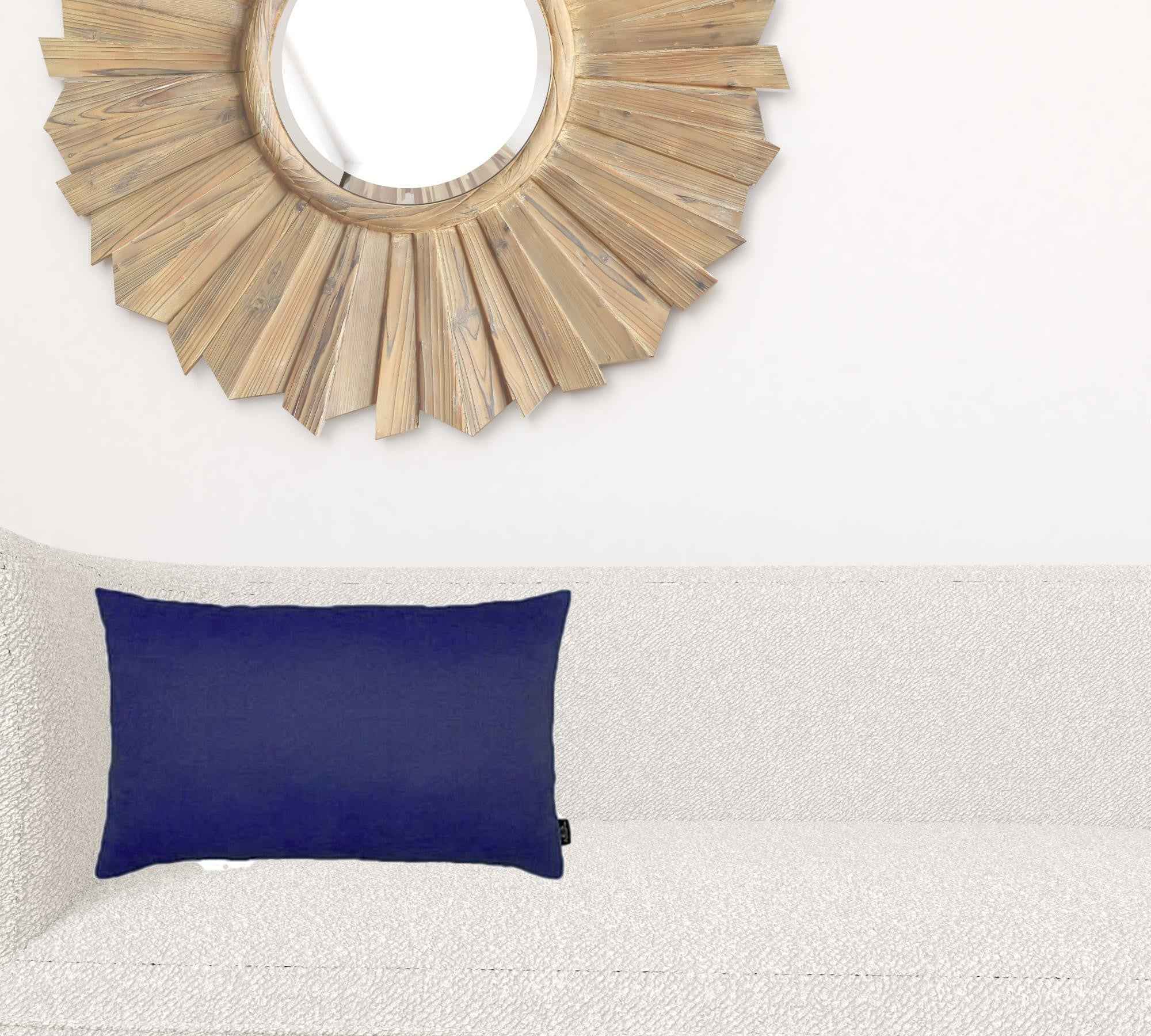 Set Of Two 12" X 20" Sapphire Blue Polyester Zippered Pillow Cover