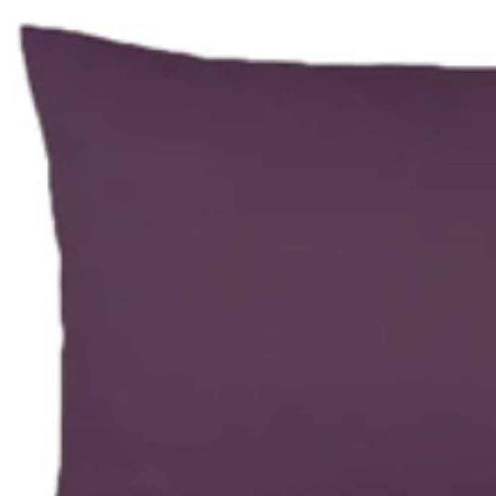 Set Of Two 12" X 20" Purple Polyester Zippered Pillow Cover