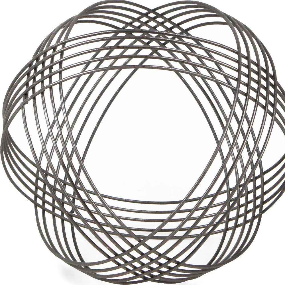 8.5" Gray Metal Decorative Orb