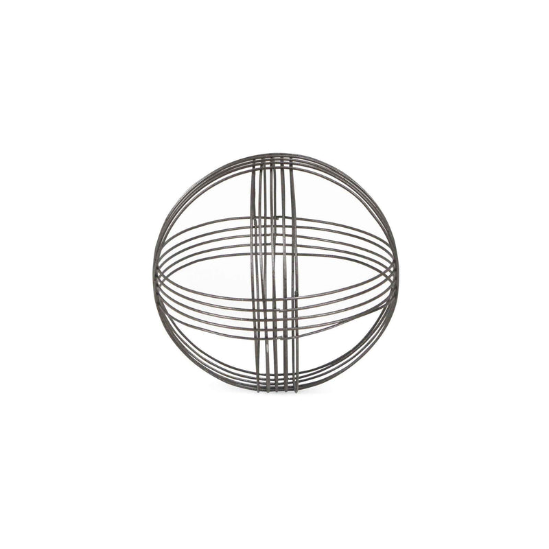 8.5" Gray Metal Decorative Orb