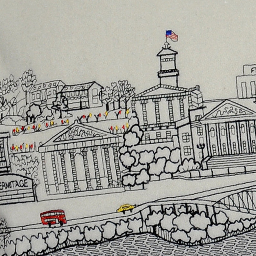 35" White Nashville Daylight Skyline Lumbar Decorative Pillow Default Title