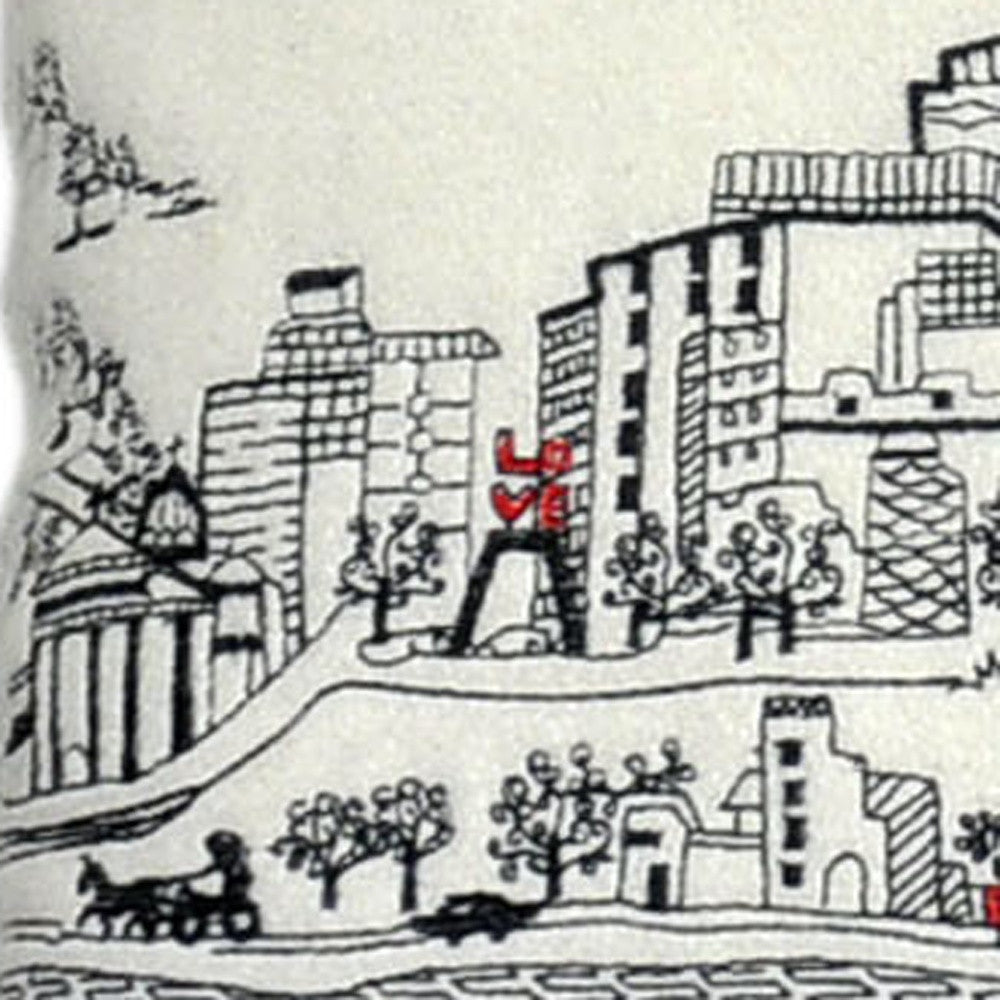 24" White Philadelphia Daylight Skyline Lumbar Decorative Pillow Default Title