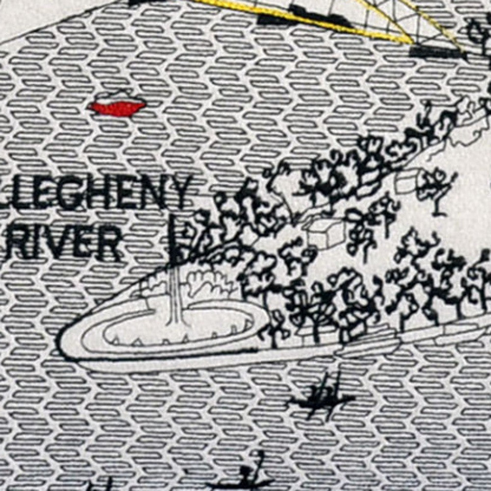 24" White Pittsburgh Daylight Skyline Lumbar Decorative Pillow