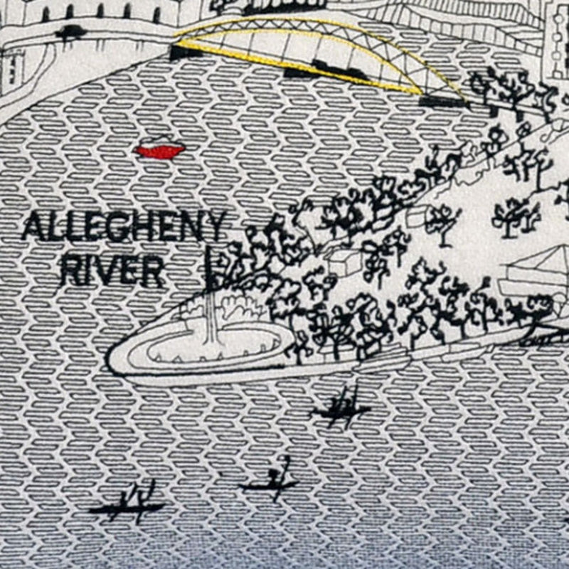 24" White Pittsburgh Daylight Skyline Lumbar Decorative Pillow