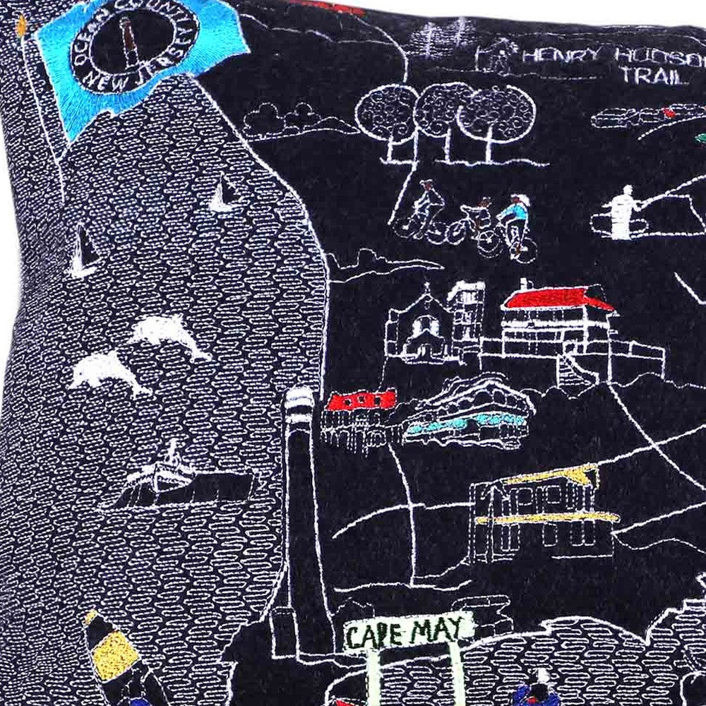 14" X 25" Black Gray and White Wool Zippered Pillow