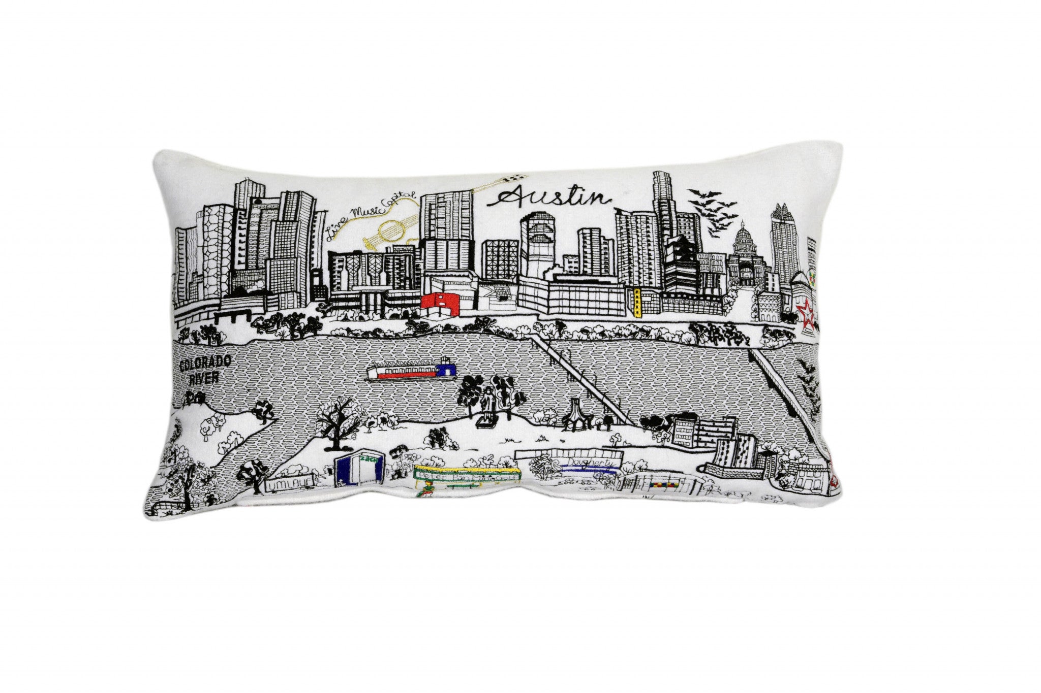 14" X 24" Cream Austin Daylight Skyline Lumbar Decorative Pillow - Home & Garden