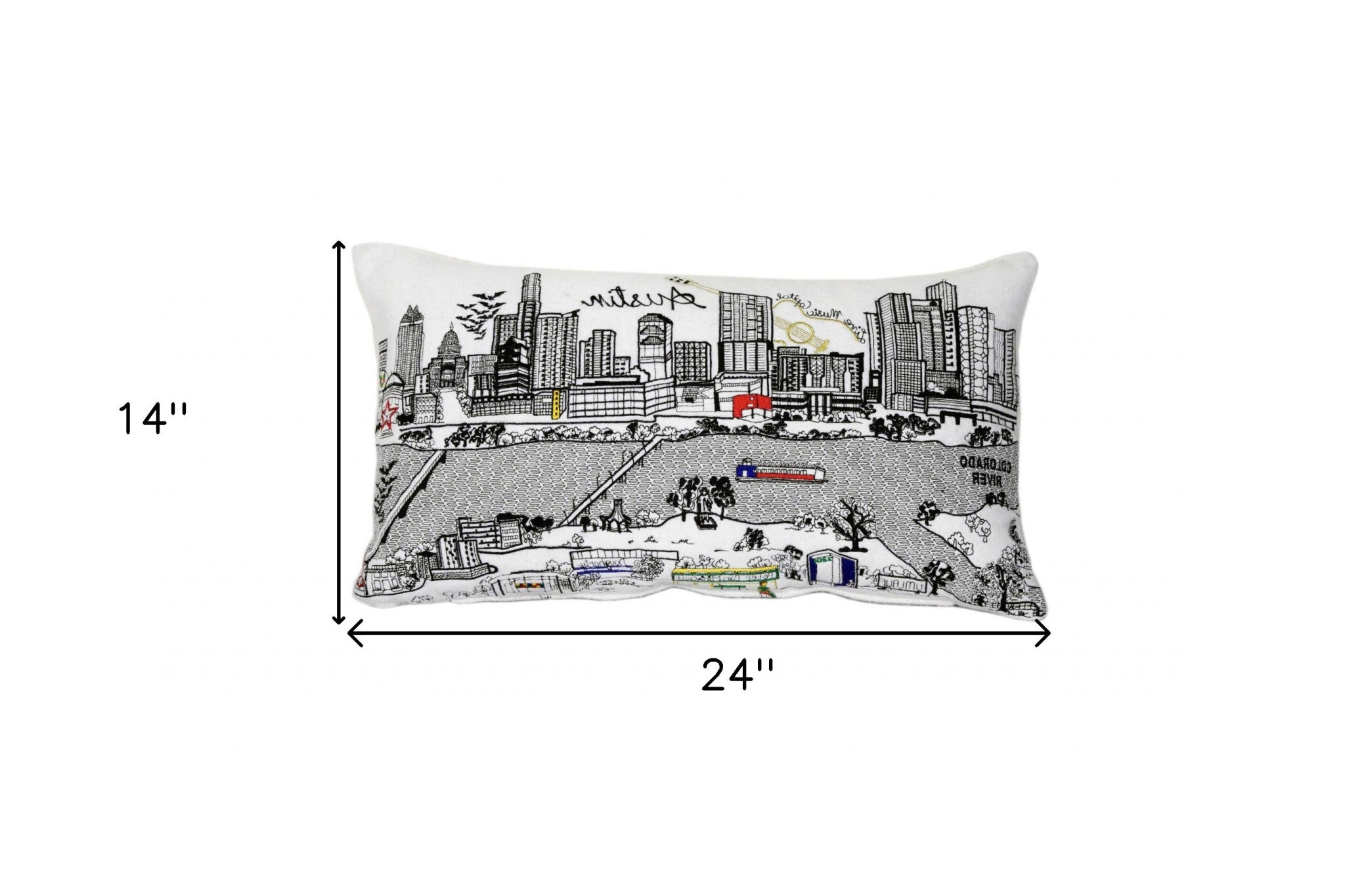 14" X 24" Cream Austin Daylight Skyline Lumbar Decorative Pillow - Home & Garden