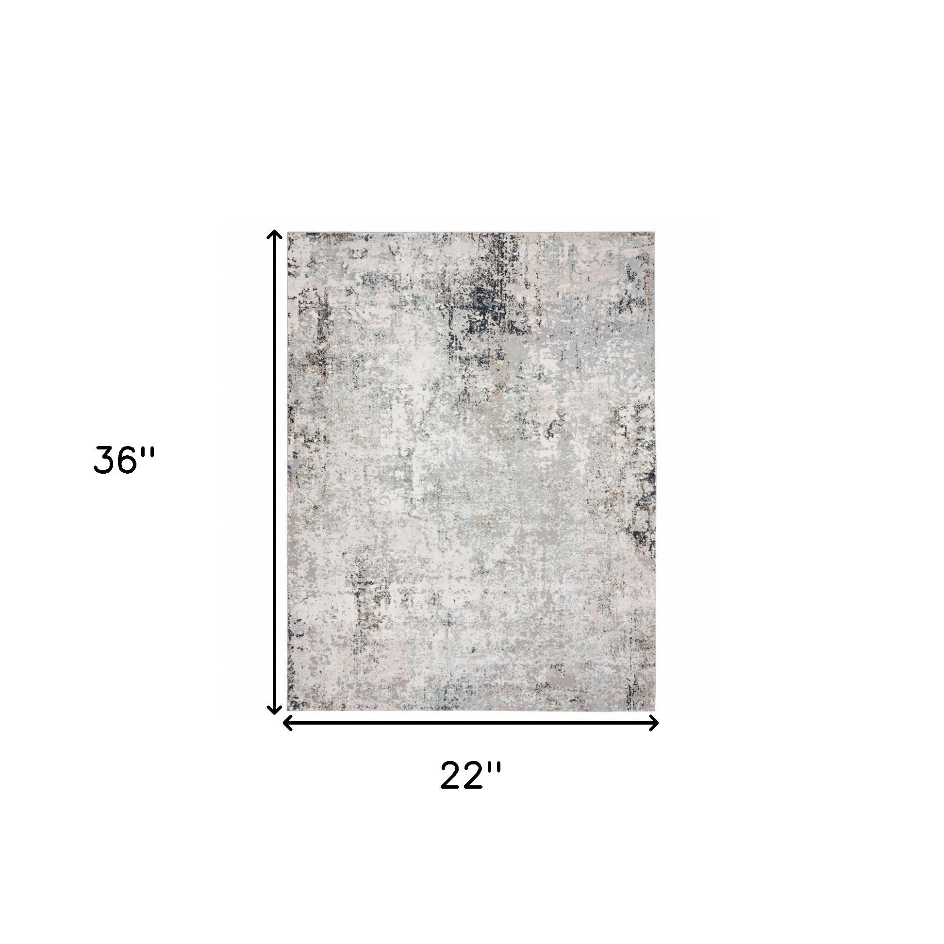 2' X 3' Gray Cream And Taupe Abstract Distressed Stain Resistant Area Rug - Home & Garden