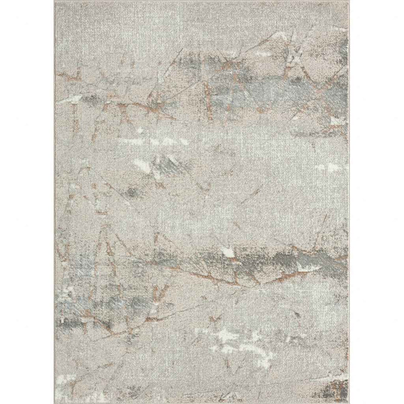 5' X 7' Beige Gray And Brown Abstract Stain Resistant Area Rug