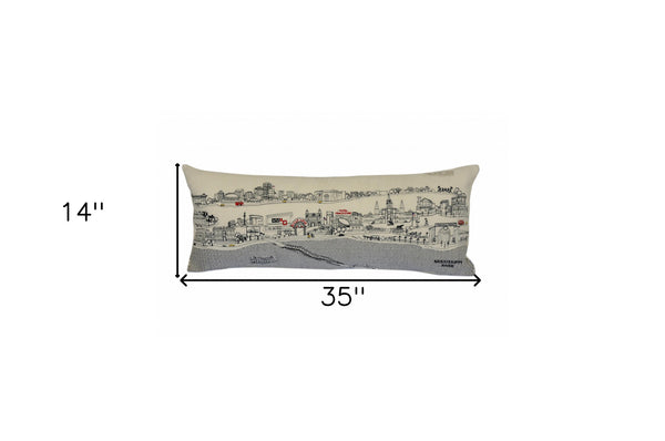35" White New Orleans Daylight Skyline Lumbar Decorative Pillow Default Title