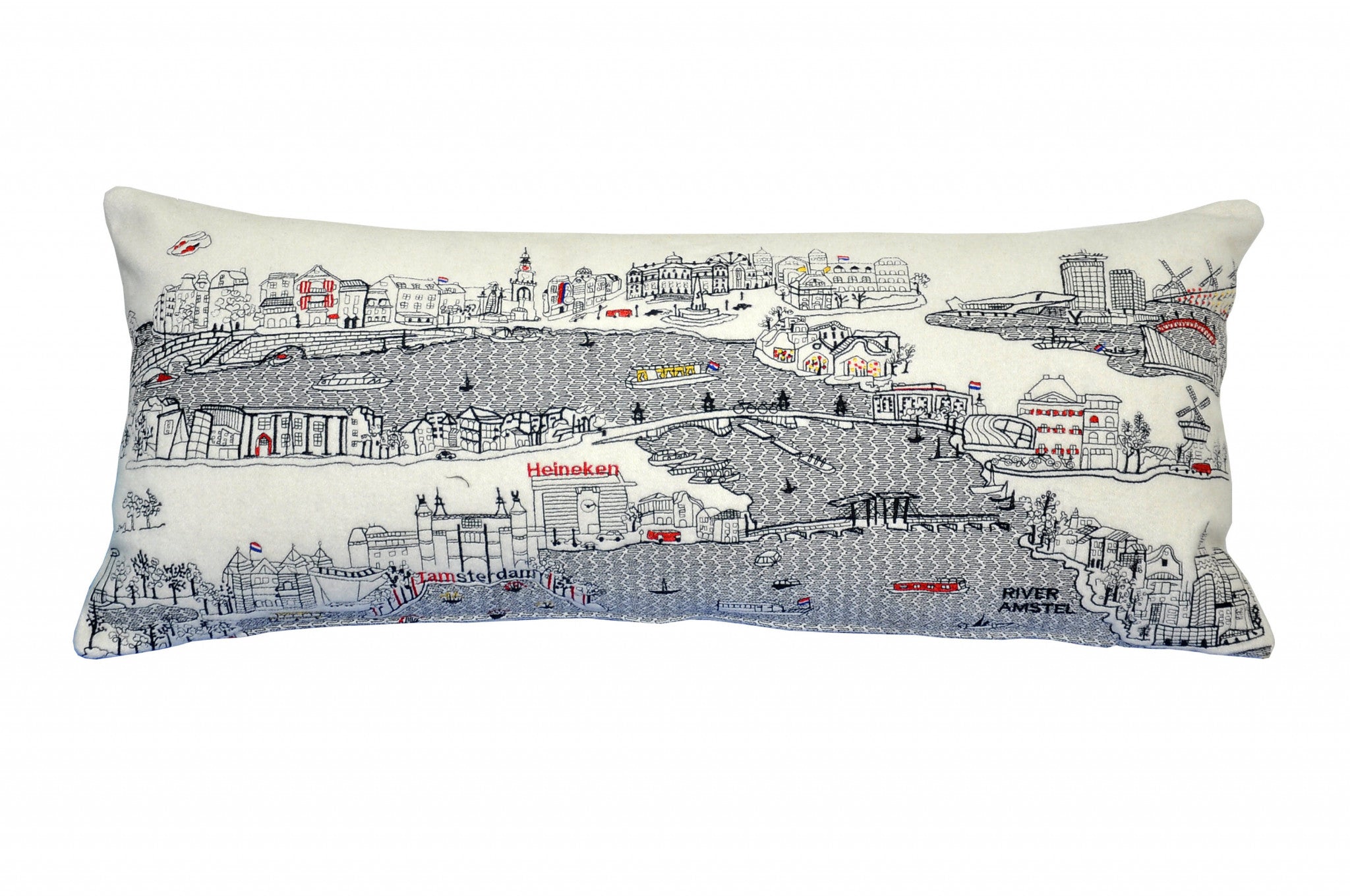 35" White Amsterdam Daylight Skyline Lumbar Decorative Pillow Default Title