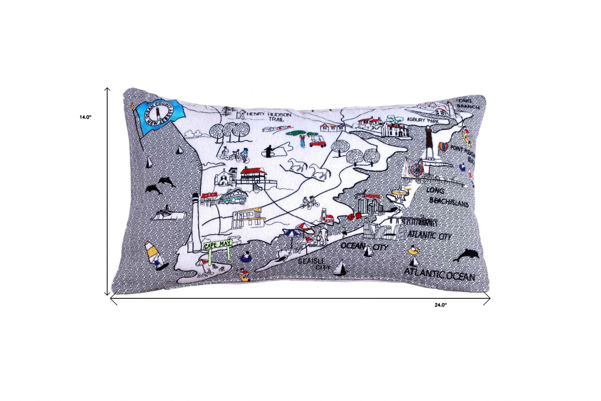 14" X 25" Cream Wool Zippered Pillow