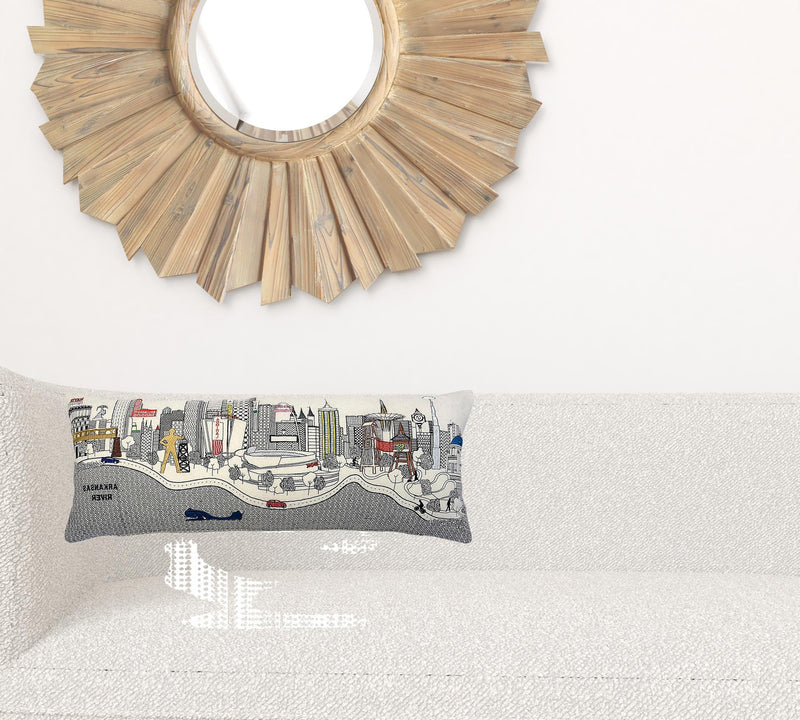 14" X 25" Cream Wool Zippered Pillow