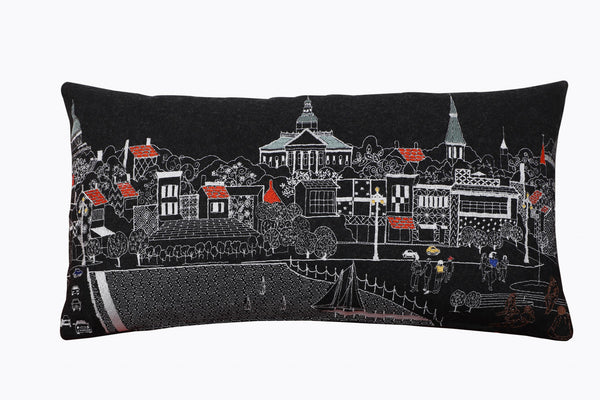 24" Black Annapolis Nighttime Skyline Lumbar Decorative Pillow Default Title