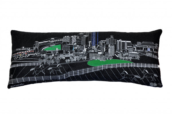 35" Black Lexington Nighttime Skyline Lumbar Decorative Pillow Default Title