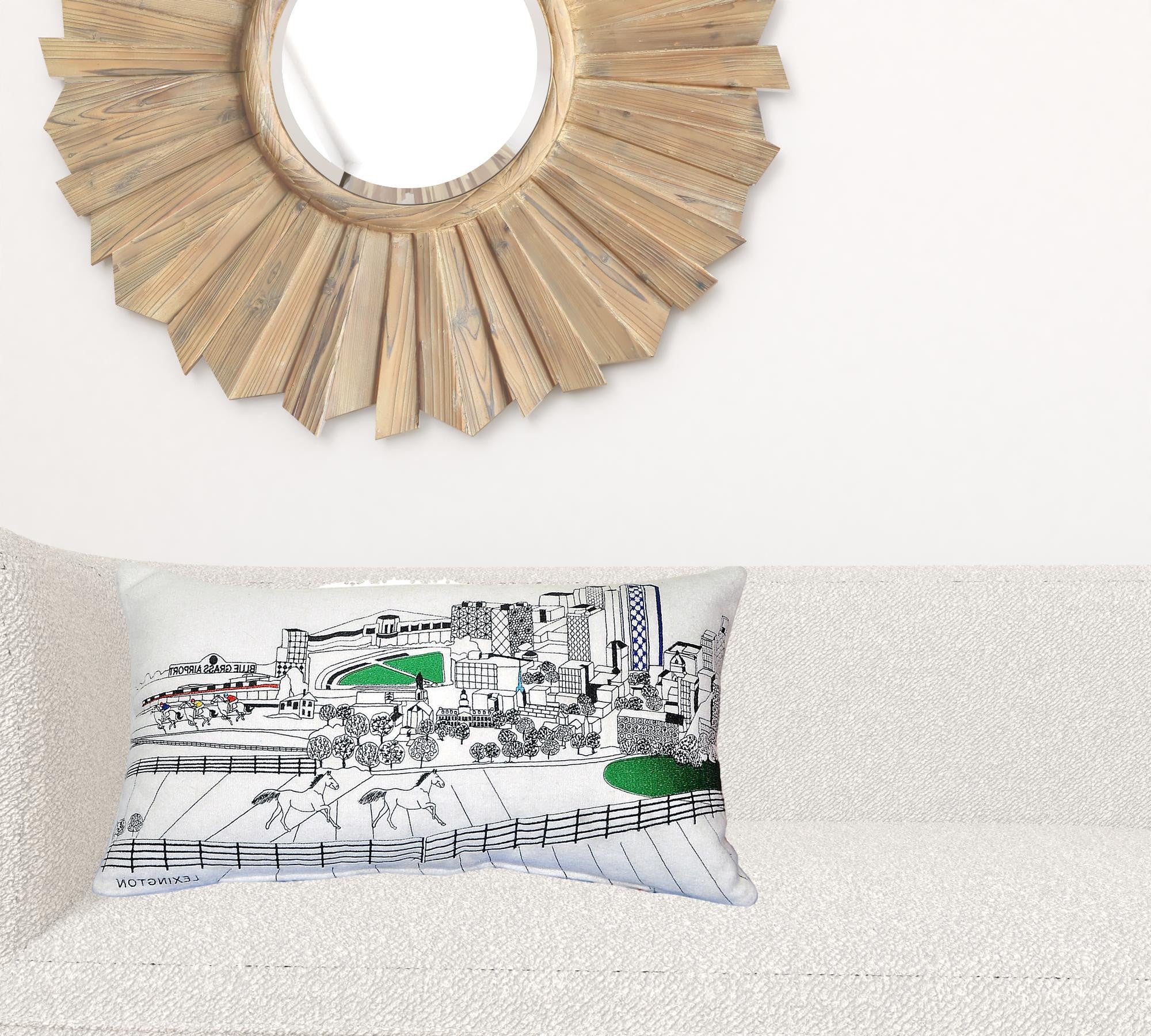 24" White Lexington Daylight Skyline Lumbar Decorative Pillow Default Title
