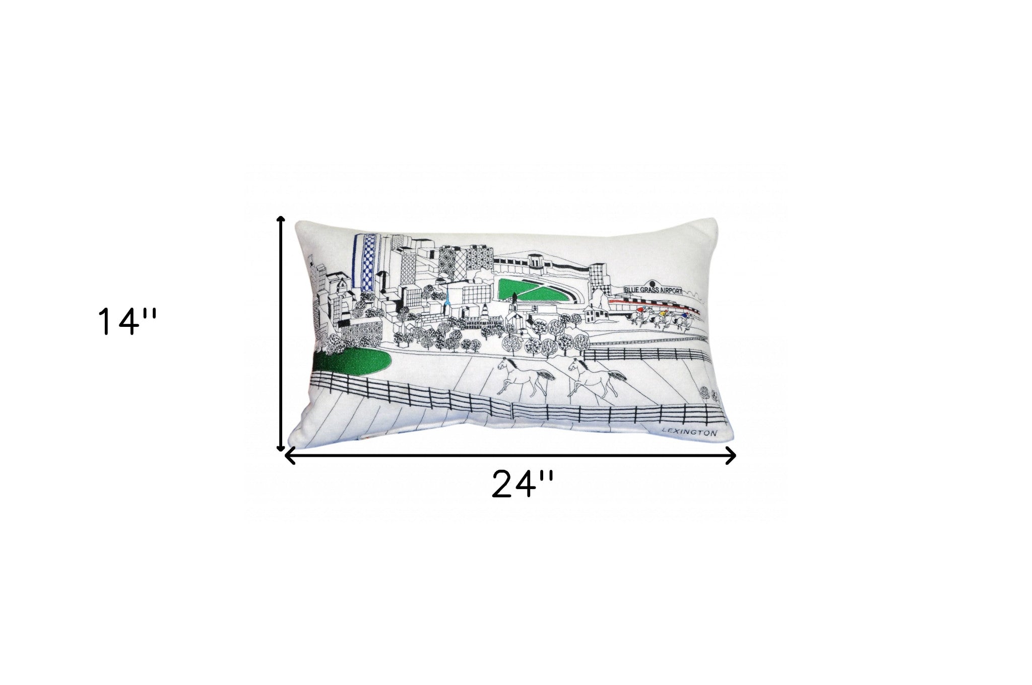 24" White Lexington Daylight Skyline Lumbar Decorative Pillow